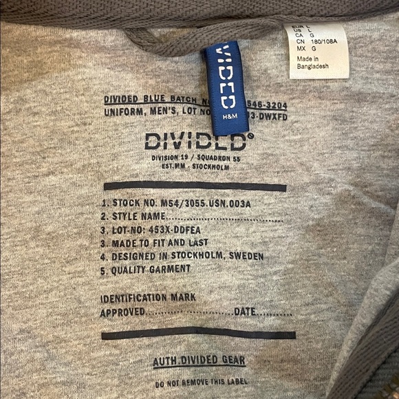 H&M’s Divided Gray Hooded Men's Zip up Shirt Jacket Size L - Picture 3 of 3